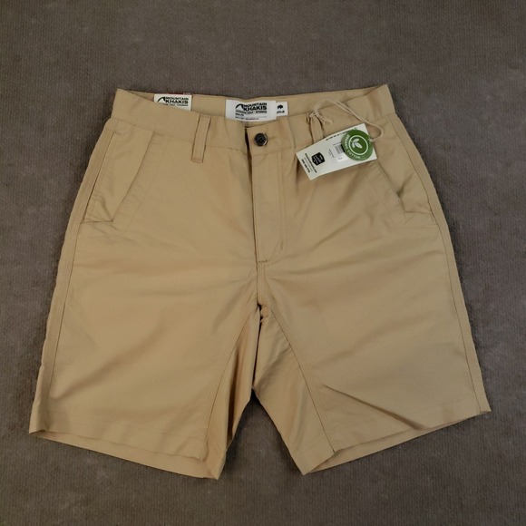 Mountain Khakis Shorts Mens Size 30 Khaki Beige Stretch Poplin Slim Fit - Picture 1 of 16